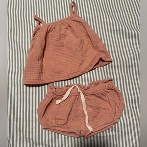 Nordstrom Baby Mauve Pink Gauze Tank & Shorts Set